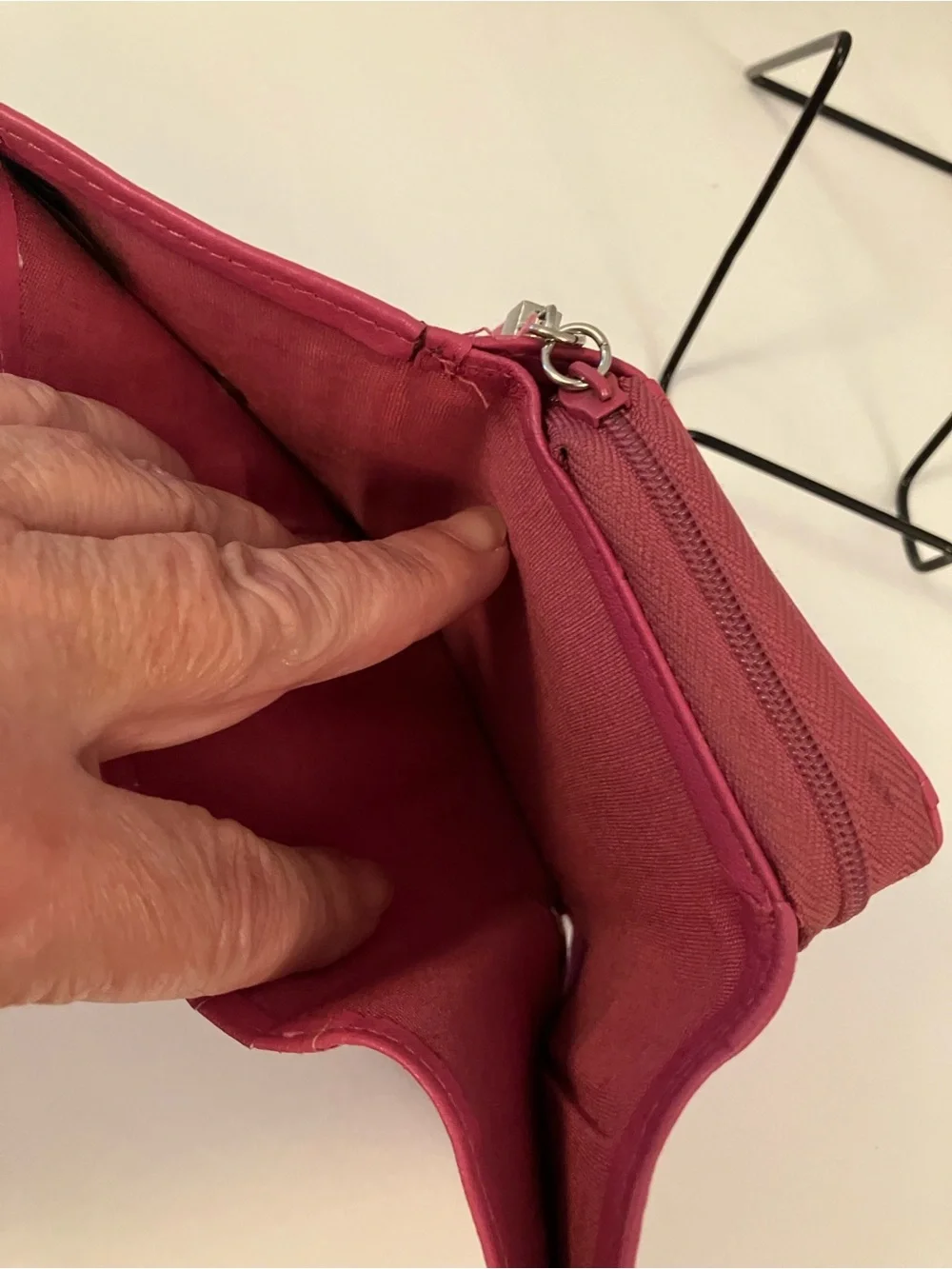 Rolfs Pink Vintage Leather Wallet with Zip Compartment